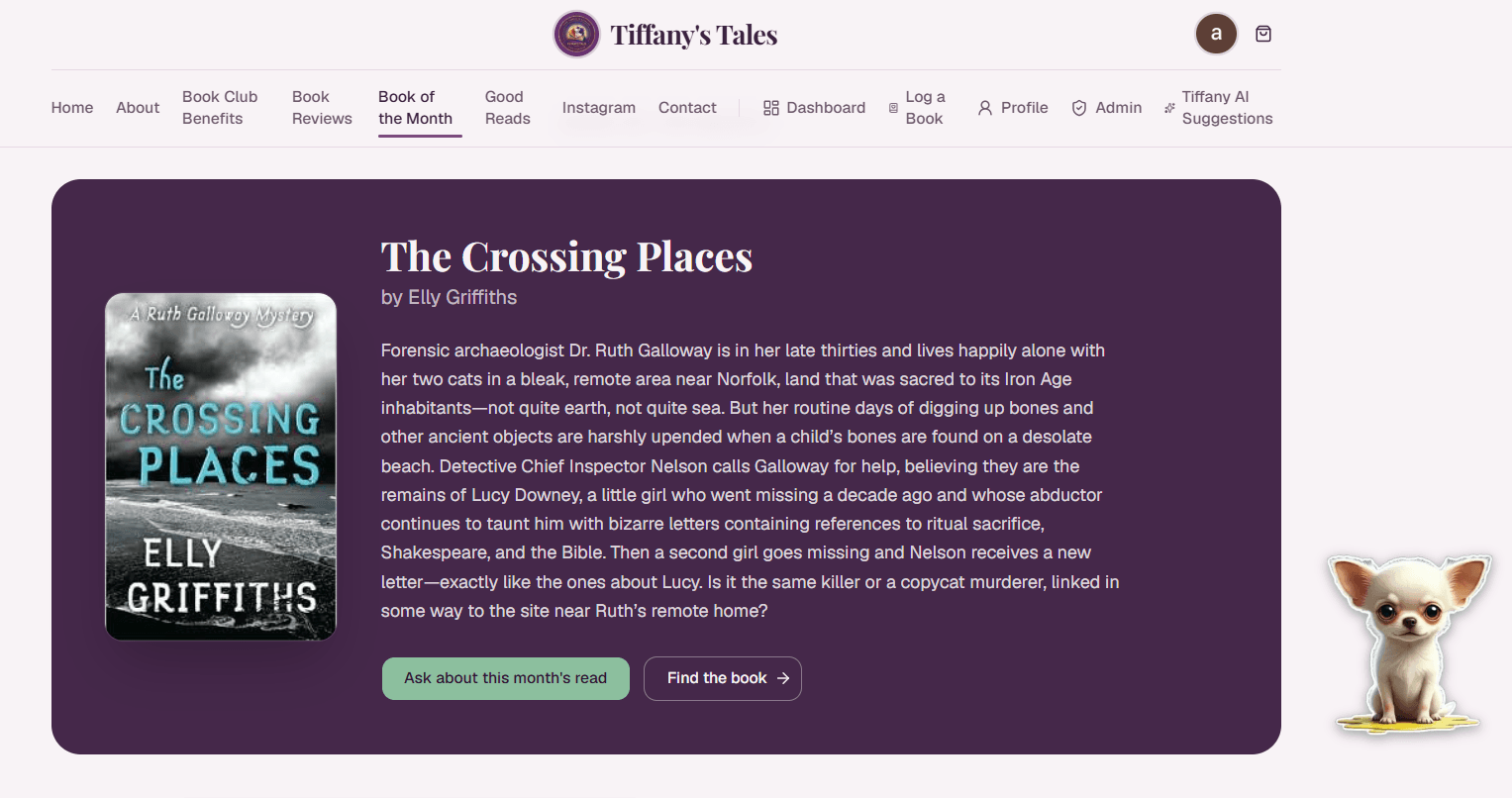 Tiffany's Tales — Book of the Month page
